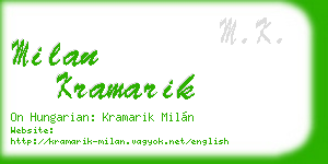 milan kramarik business card